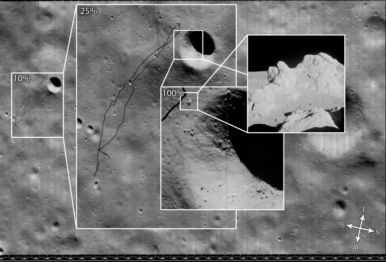 Figure 8: Apollo 14 Landing Site (Pre with Overlay) Lunar Orbiter